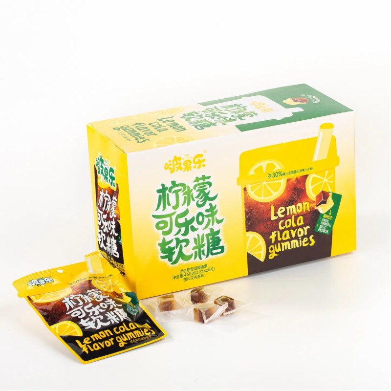 Lemon Cola Tea Beverages Wholesale Snack Sweets Peeling Jelly Gummy Chinese Candy