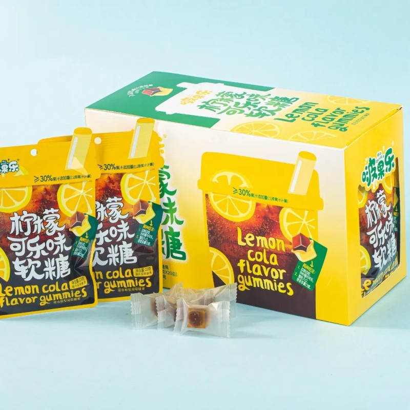 Lemon Cola Tea Beverages Wholesale Snack Sweets Peeling Jelly Gummy Chinese Candy