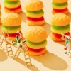 Best Selling Exotic Snack Food OEM Hamburger Shaped Gummy Candy
