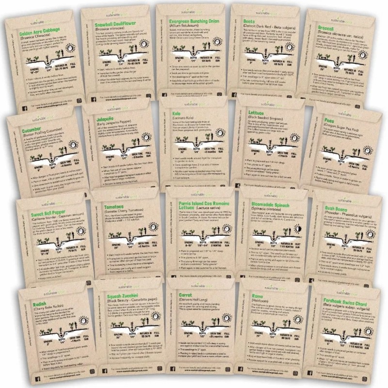 Premium Heirloom Vegetable Seeds Variety Pack for Home Gardens