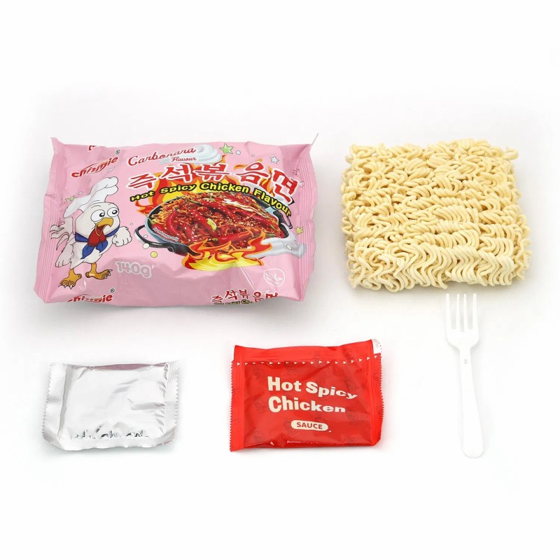 Chinmie Brand Wholesale Halal Instant Carbonara Flavor Korean Hot Chicken Ramen Noodles