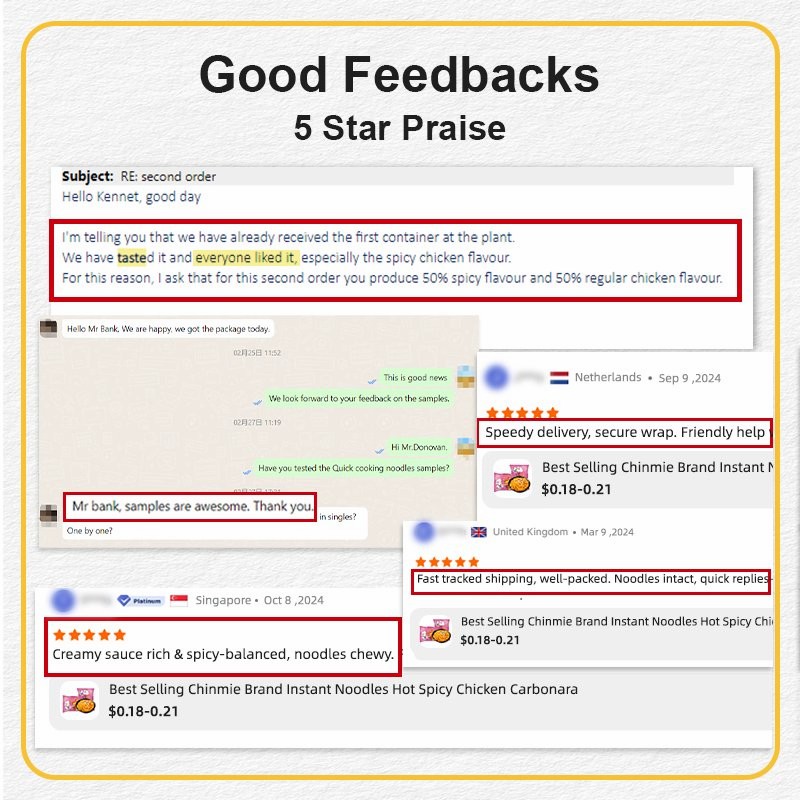 Chinmie Brand Wholesale Halal Instant Carbonara Flavor Korean Hot Chicken Ramen Noodles