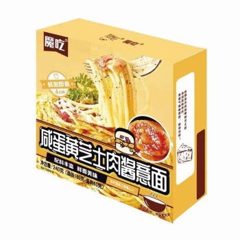 Factory OEM Healthy Salted Egg Yolk Cheese Sauce Spaghetti Shelf Life 12 Month with Bowl