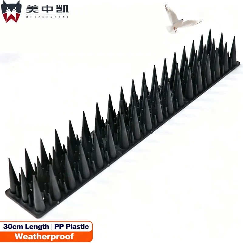 Eco-Friendly Anti-Pigeon & Cat Deterrent Humane Bird & Cat Control Adjustable for Ledges & Fences 30cm Heavy-Duty Plastic Bird Spikes (20PCS)