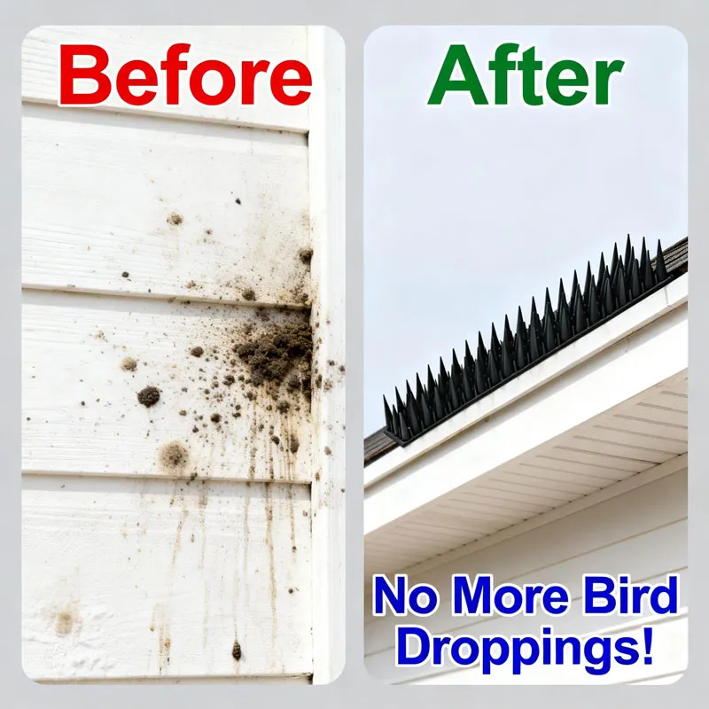 Eco-Friendly Anti-Pigeon & Cat Deterrent Humane Bird & Cat Control Adjustable for Ledges & Fences 30cm Heavy-Duty Plastic Bird Spikes (20PCS)