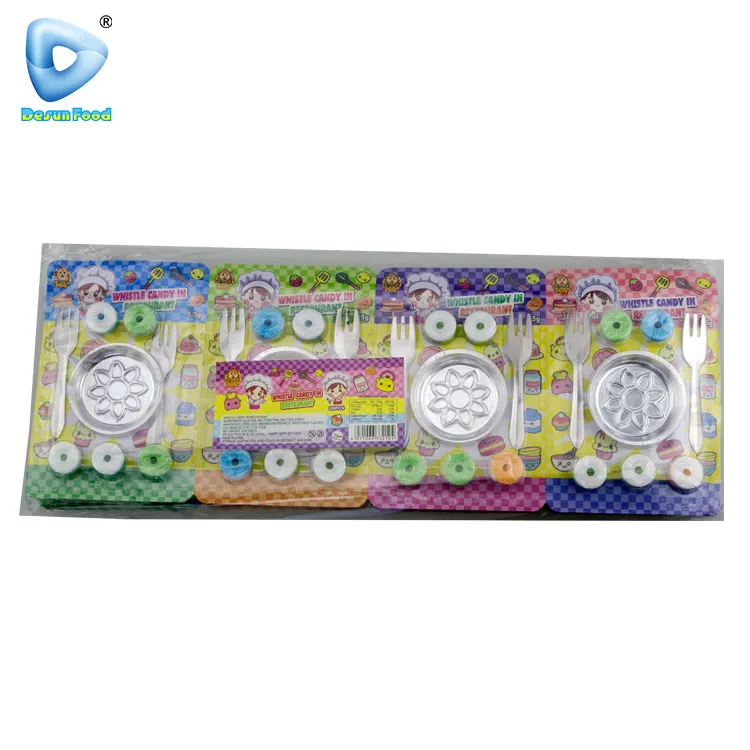 Wholesale Whistle Candy with Tableware Shaped Toys Candy for Kids