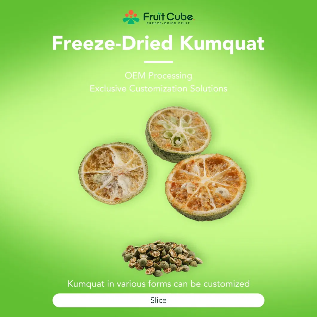 High Quality Fd Green Kumquat, 100% Natural Freeze Dried Fruit, Factory Direct Wholesale for Food Manufacturing