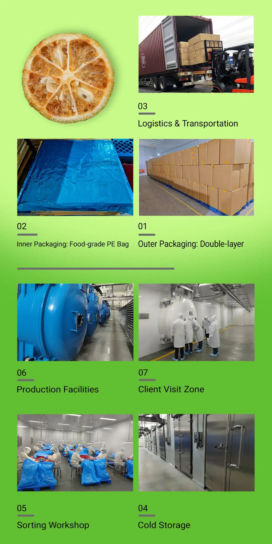 High Quality Fd Green Kumquat, 100% Natural Freeze Dried Fruit, Factory Direct Wholesale for Food Manufacturing