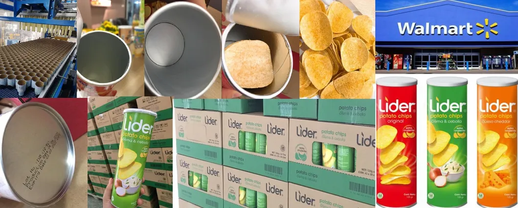 Peke Pringles and Lays Potato Chips in Tube