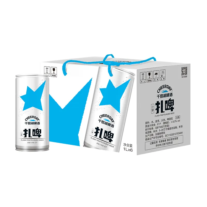 Chinese High Quality OEM Canned Lager Beer in Bulk 3.3%Vol 1L 1*6 Cans