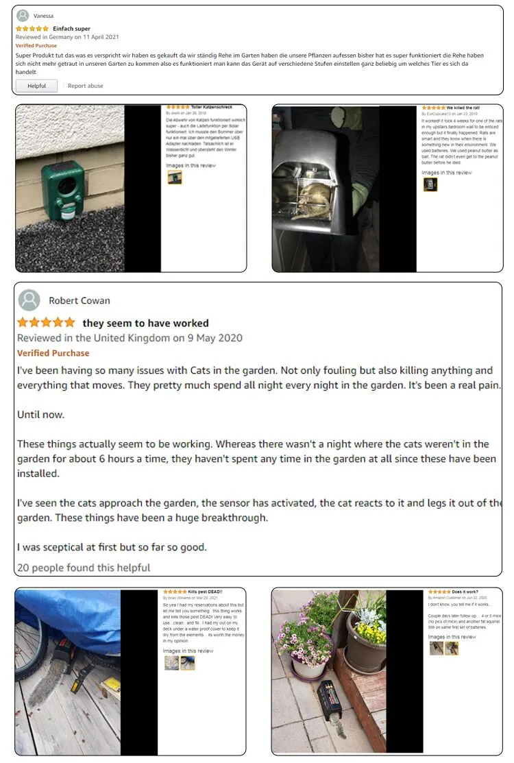 Ultrasonic Garden Light Pest Control Repeller for Snake Serpent Mouse Rat Rodent Mole Vole Control Animal Repellent