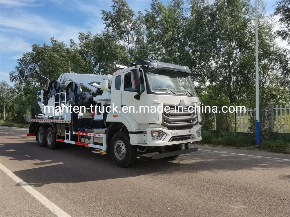 Mine Use Sinotruk HOWO Winch Cable Truck 371HP Rhd Ground Force Cable Puller Truck