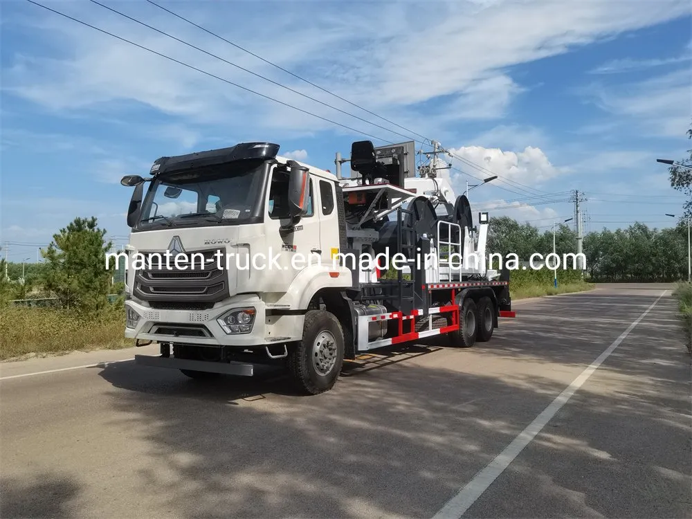 Mine Use Sinotruk HOWO Winch Cable Truck 371HP Rhd Ground Force Cable Puller Truck