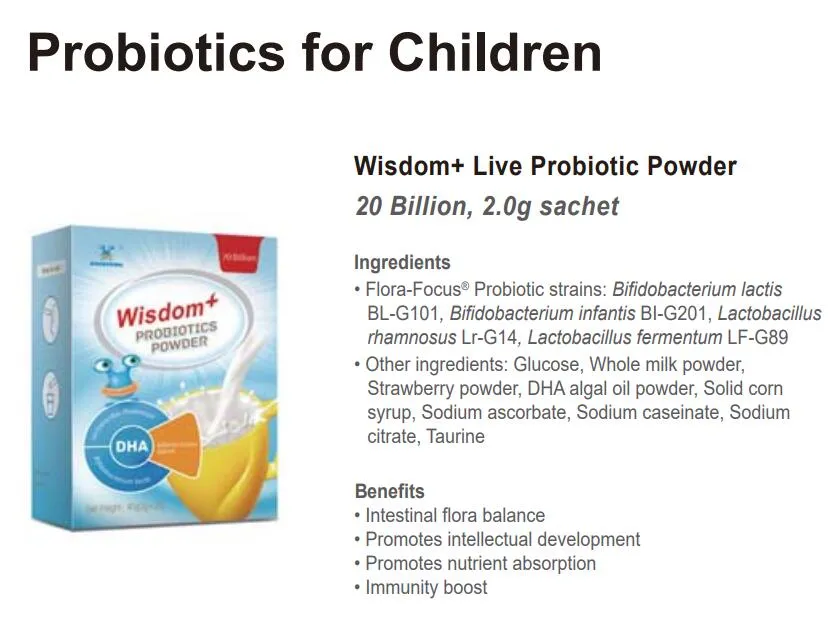 Brain-Boost Probiotics Sachet for Children.