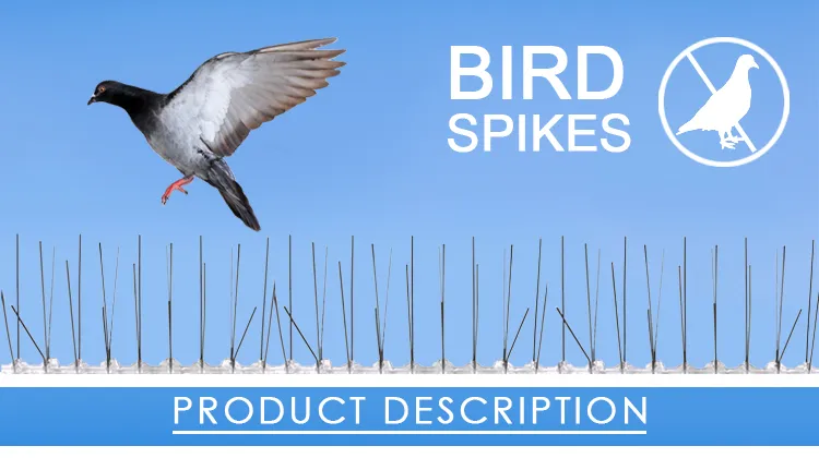 Birds Deterrent Control Stainless Steel Pins and Base Anti Pigeon Bird Spikes