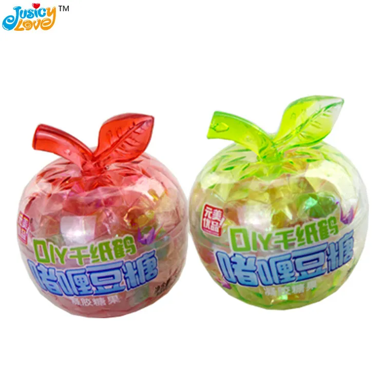 New Product Funny Apple Shape Colorful Mix Fruit Flavor Jelly Bean Soft Candy