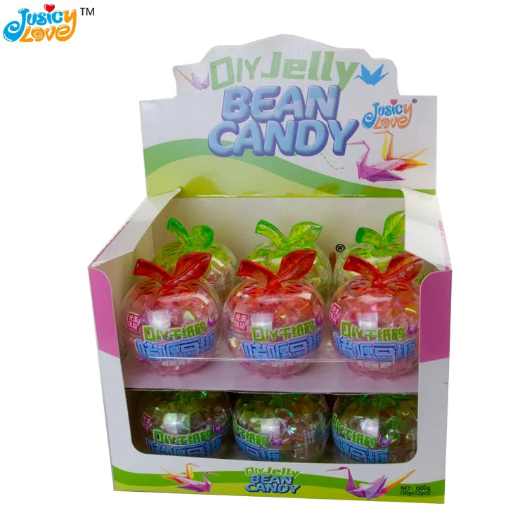 New Product Funny Apple Shape Colorful Mix Fruit Flavor Jelly Bean Soft Candy