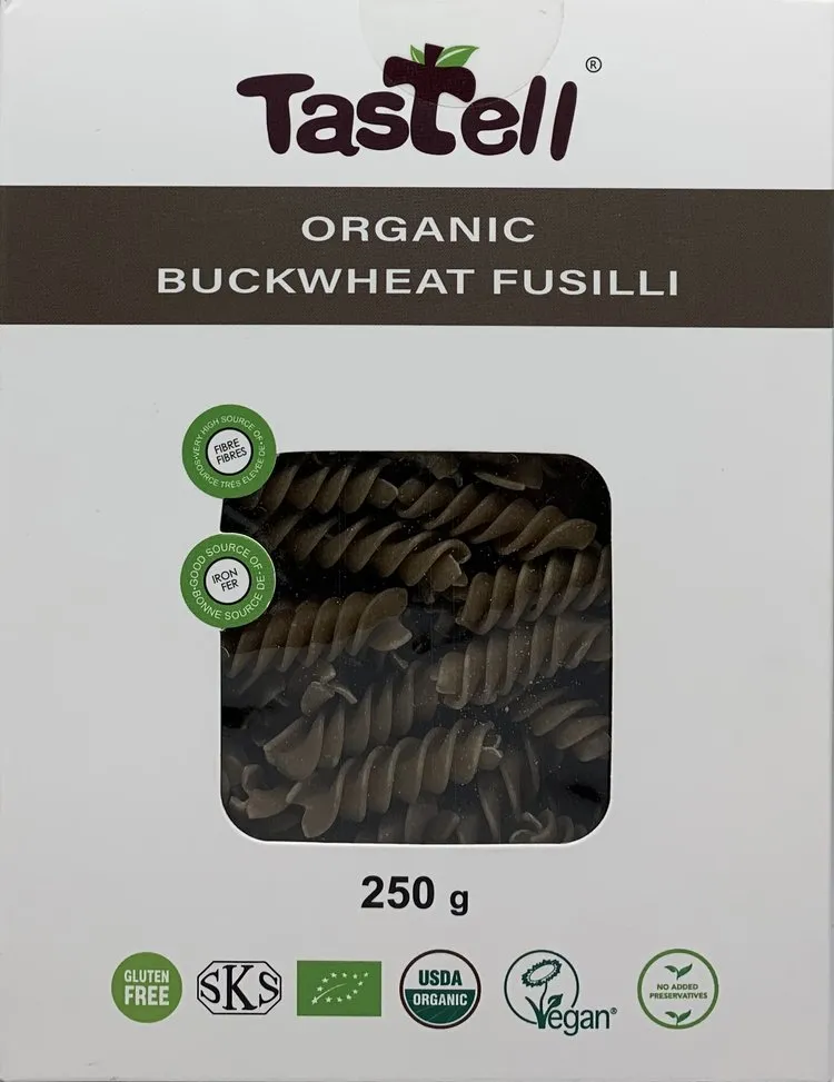 Flavorful Journey: Tastell's Organic Buckwheat Fusilli in Every Bite