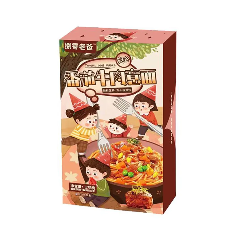 Children Spaghetti with Taiwan Style Gravy Sauce Fast Noodles