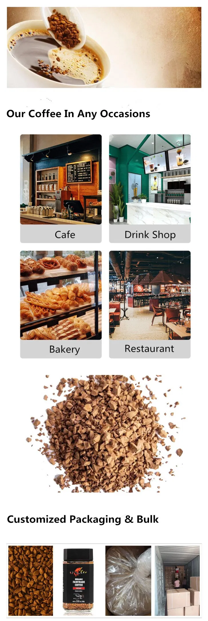 New Released High Quality Coffee Powder 25kg Per Box ODM OEM Available