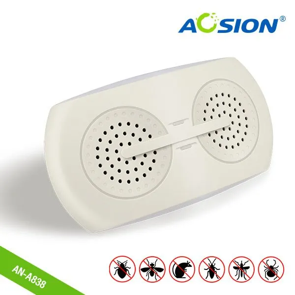 Indoor Livingroom Kitchen Dual Speakers Portable Electronic Ultrasonic Sensor Rodent Repellent Battery Pest Control Repeller for Mouse Rat Rodent Mosquito Fly