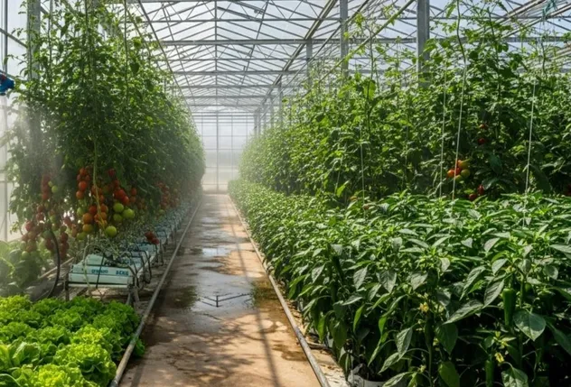 Sturdy Multi-Span Film Greenhouse for Year-Round Agricultural Use