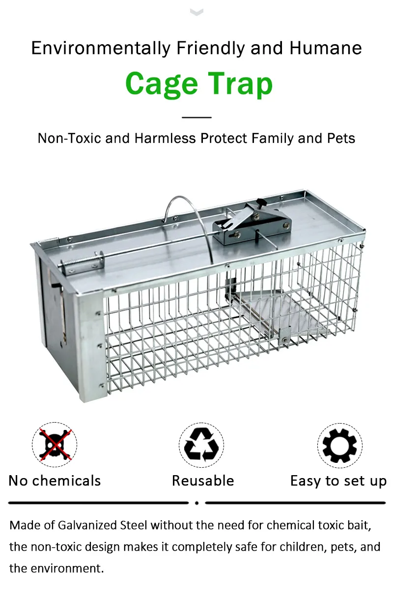 Eco-Friendly Humane Metal Rat Squirrel Trap Cage for Safe Rodent Control