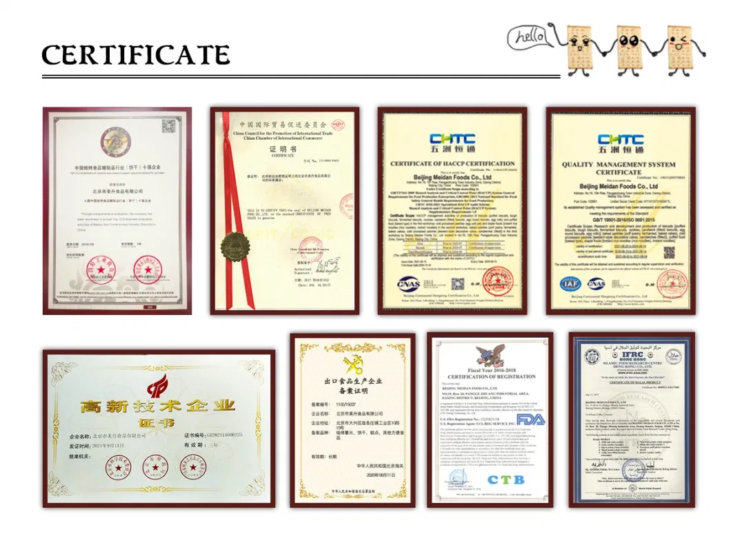 High Quality 70g Cream Cracker Soda Cracker Snack Food Cream Cracker