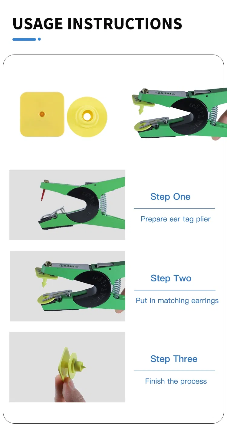 UHF Eartag Square-Head Non-Metal 860-960MHz ISO18000-6c Pig-Sheep