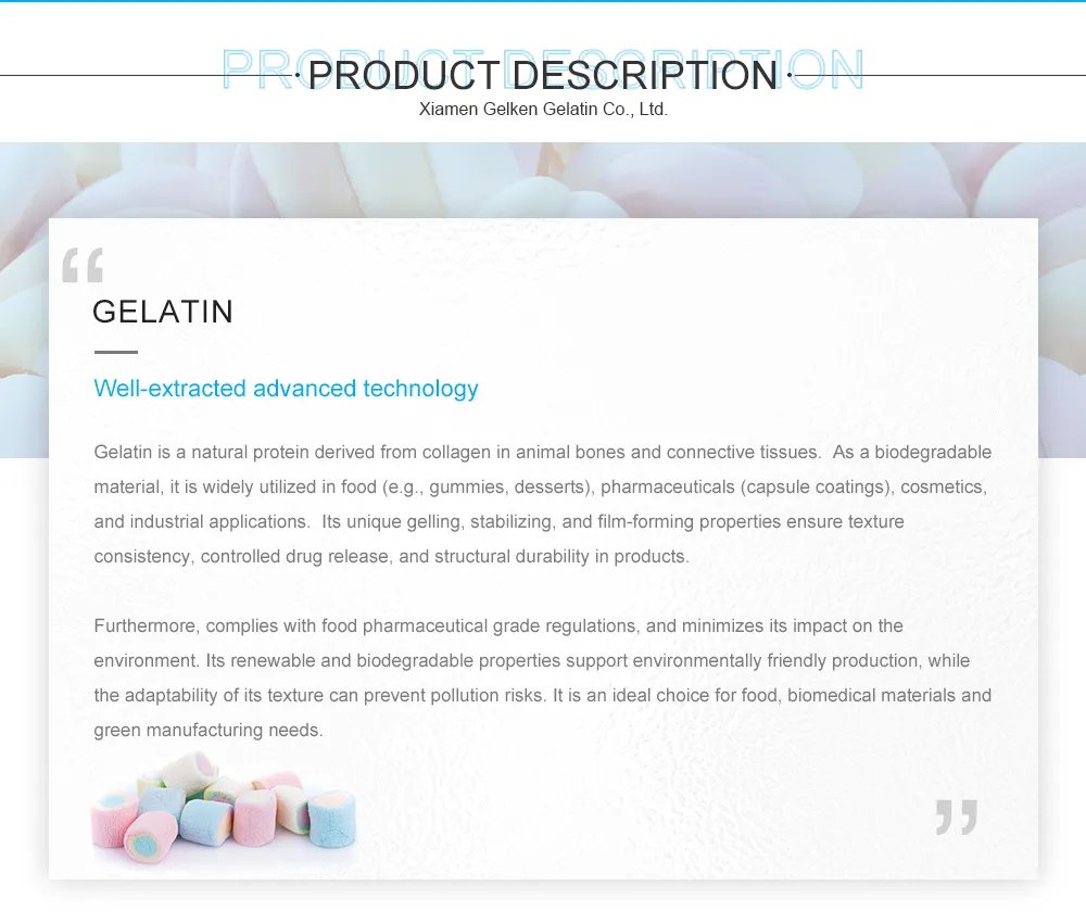 Gelatin Halal Approved Edible Fish Gelatin for Dairy Desserts Bakery Candy with High Transparency, Odorless & Halal Industry Certification