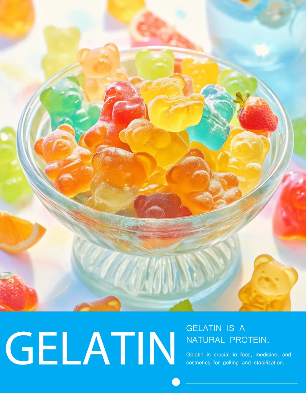 Gelatin Halal Approved Edible Fish Gelatin for Dairy Desserts Bakery Candy with High Transparency, Odorless & Halal Industry Certification