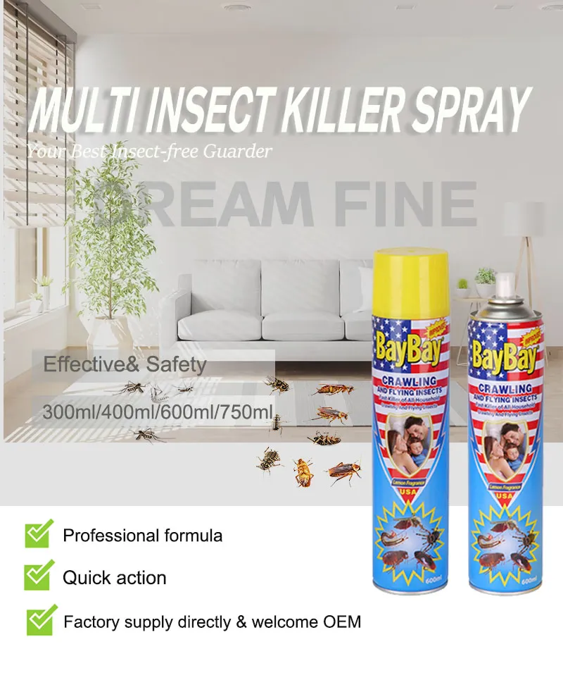 Insecticide Spray Mosquito Roach Killer Pest Insect Control Aerosol Chemical Bug Zapper