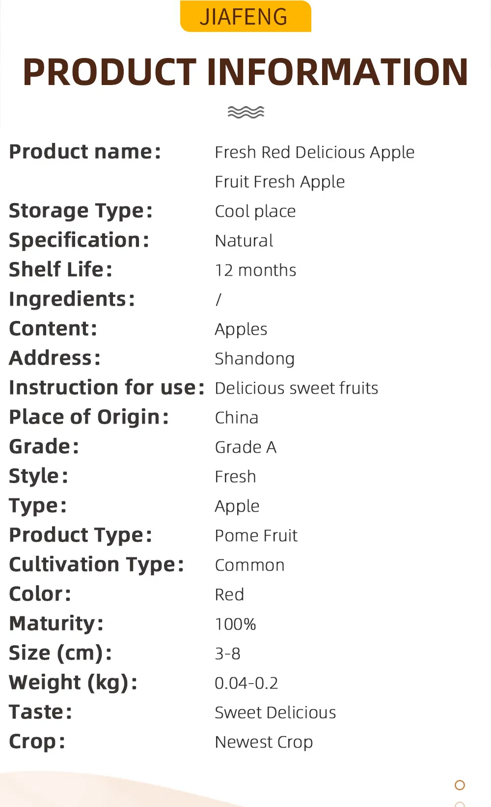 High-Quality Apples Made in China, Direct Supply/Fresh Apple