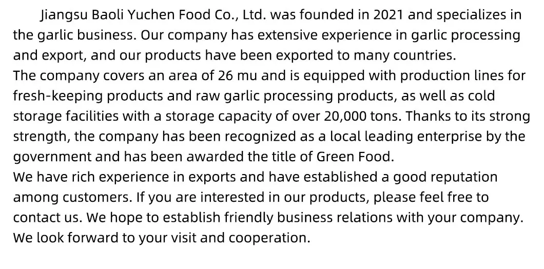 China Fresh Garlic Export