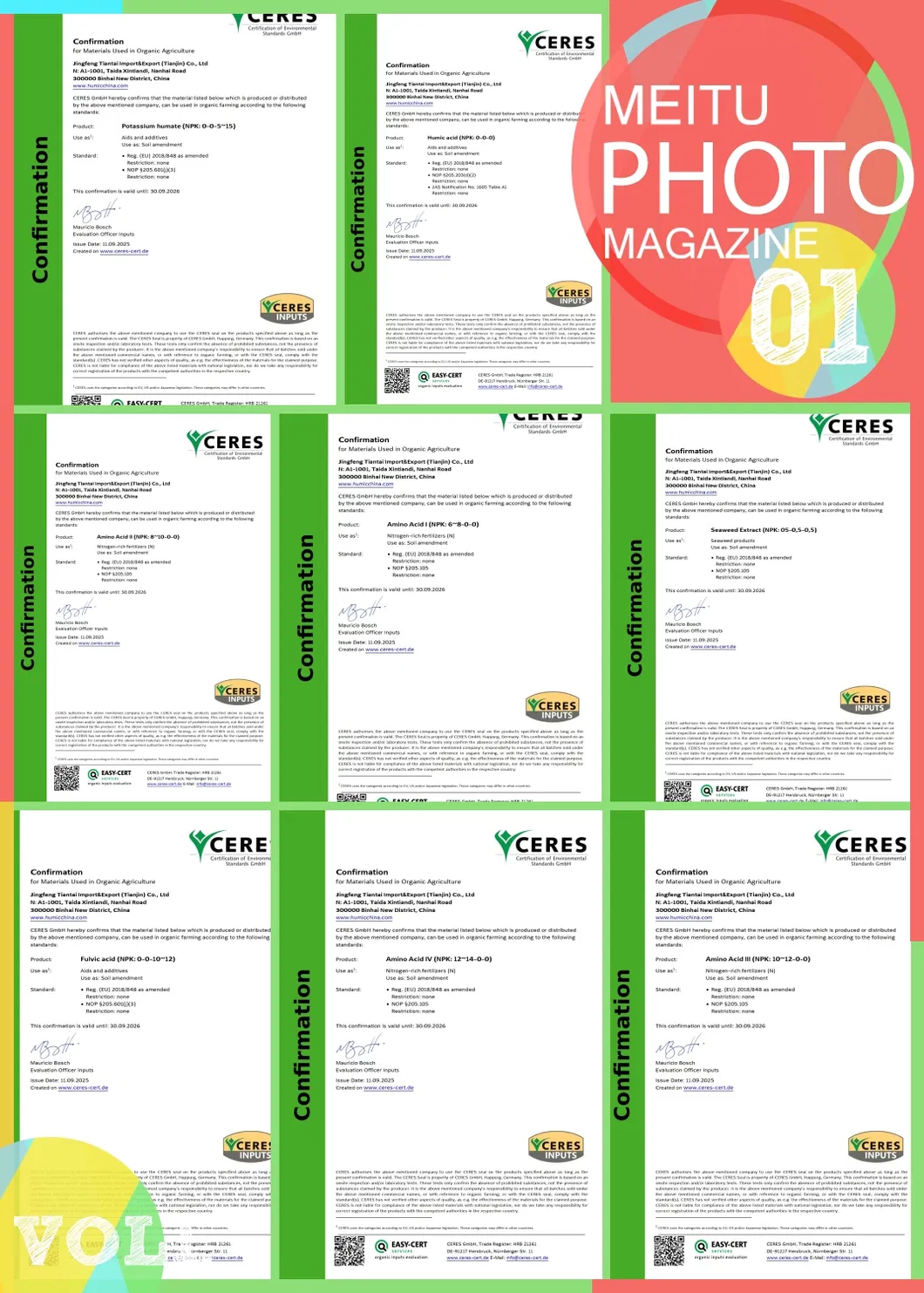 Yeast Metabolite Molasses Fermentation Organic Fertilizer Bio Fulvic Acid Potassium Fulvate