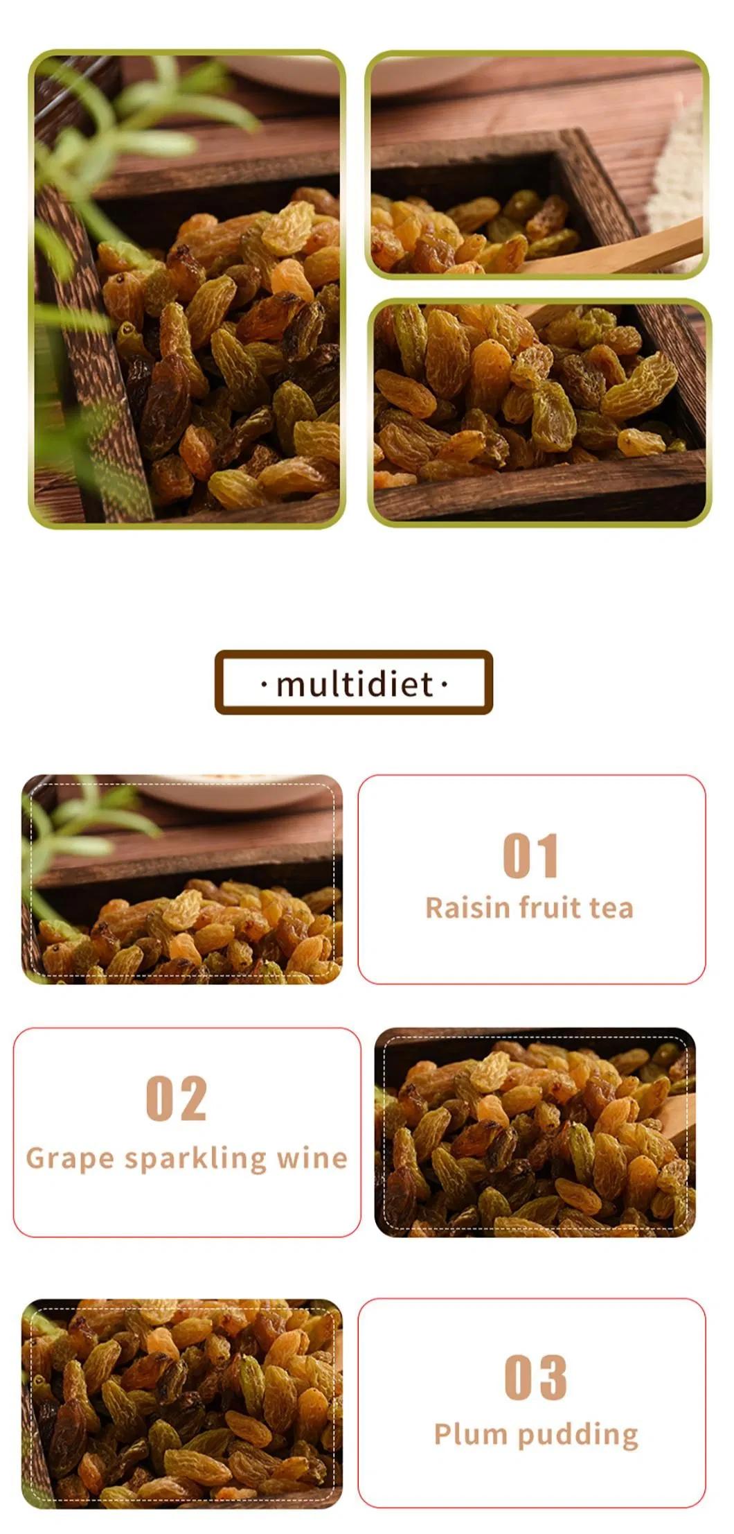 Natural Green Dry Fruit Raisins All Types of Dried Raisins