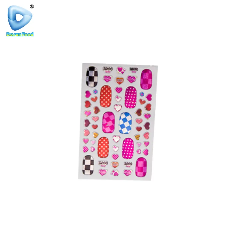 Hot Selling Nail Stickers Toys with Sour Powder with Tablet Candy Stick