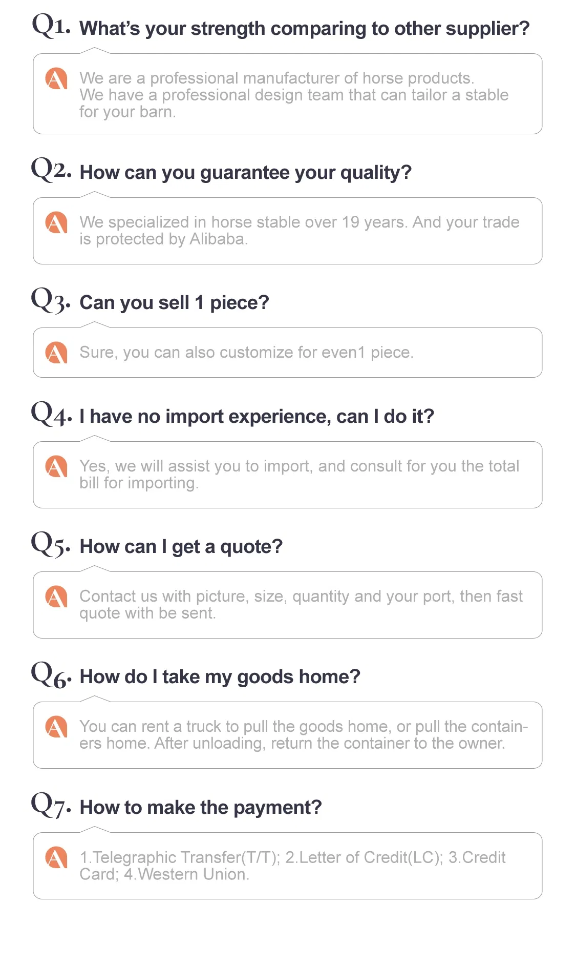 Indoor Horse Stall Box Horse Stable Fronts for Sale E-01