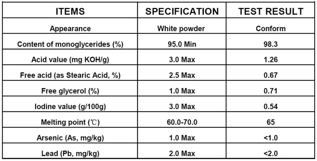 Food Grade Emulsifier Distilled Monoglycerides (DMG) E471