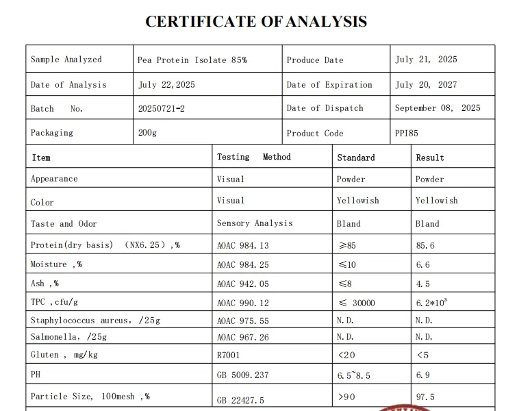 85% Pea Protein Dietary Supplement, Factory Wholesale Price, High-Purity Protein
