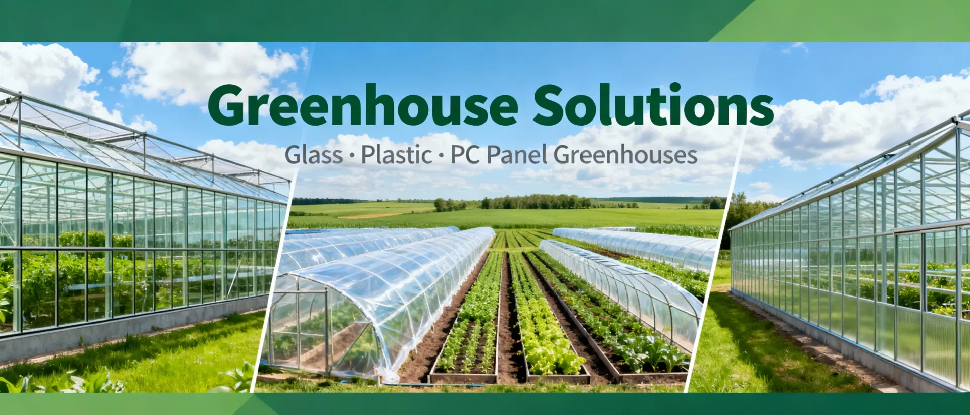 Multi Span Intelligent Glass Green House with Automatic Ventilation and Temperature Control System