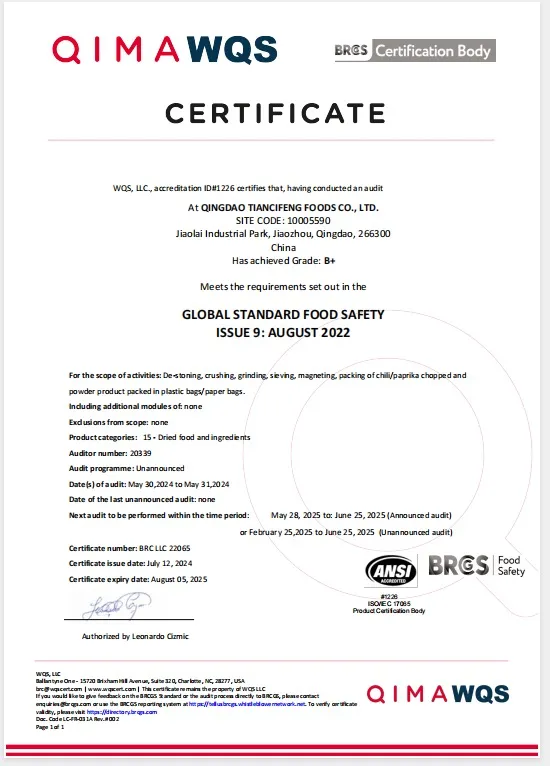 Premium Asta Paprika Powder - Fumigation Certificate Included