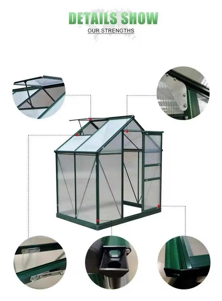 Cheap Large 10m Insulated Aluminium Profile Green House Metal Frame Singlespan China Tomato Agriculture Greenhouse