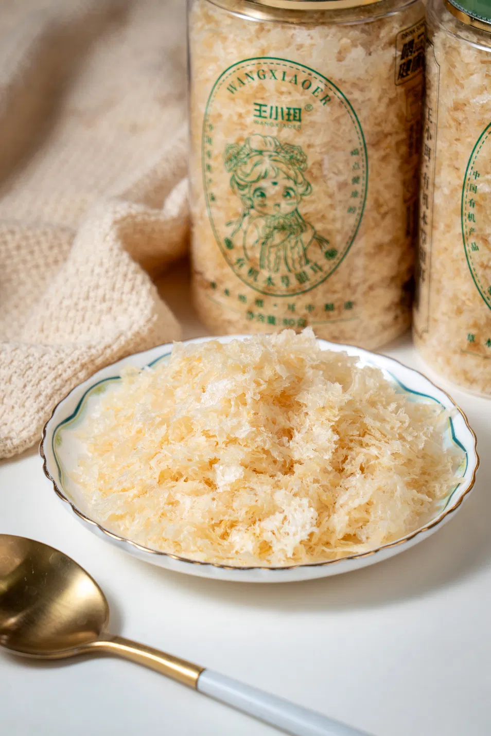 Organically Herbal White Fungus, Wall-Broken & Finely Ground for Easy Gel Release