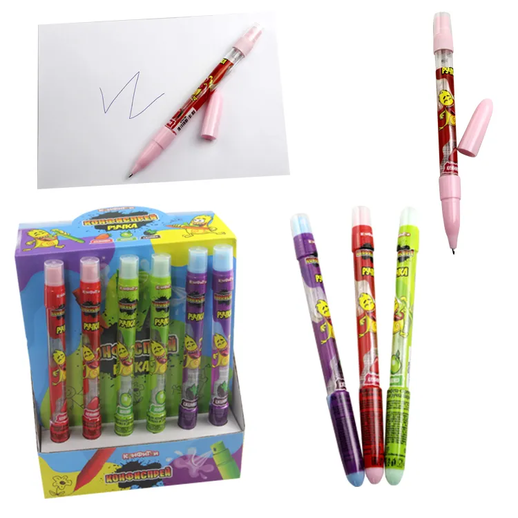 Wholesale Custom Colorful Fruit Flavor Pen Toy Liquid Spray Candy