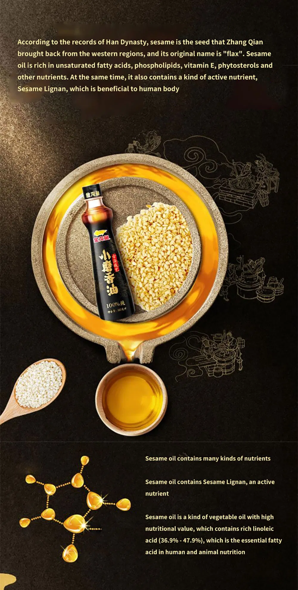 Hot Selling Aromatic Pressed Sesame Oil, Edible Oil, Vegetable Oil