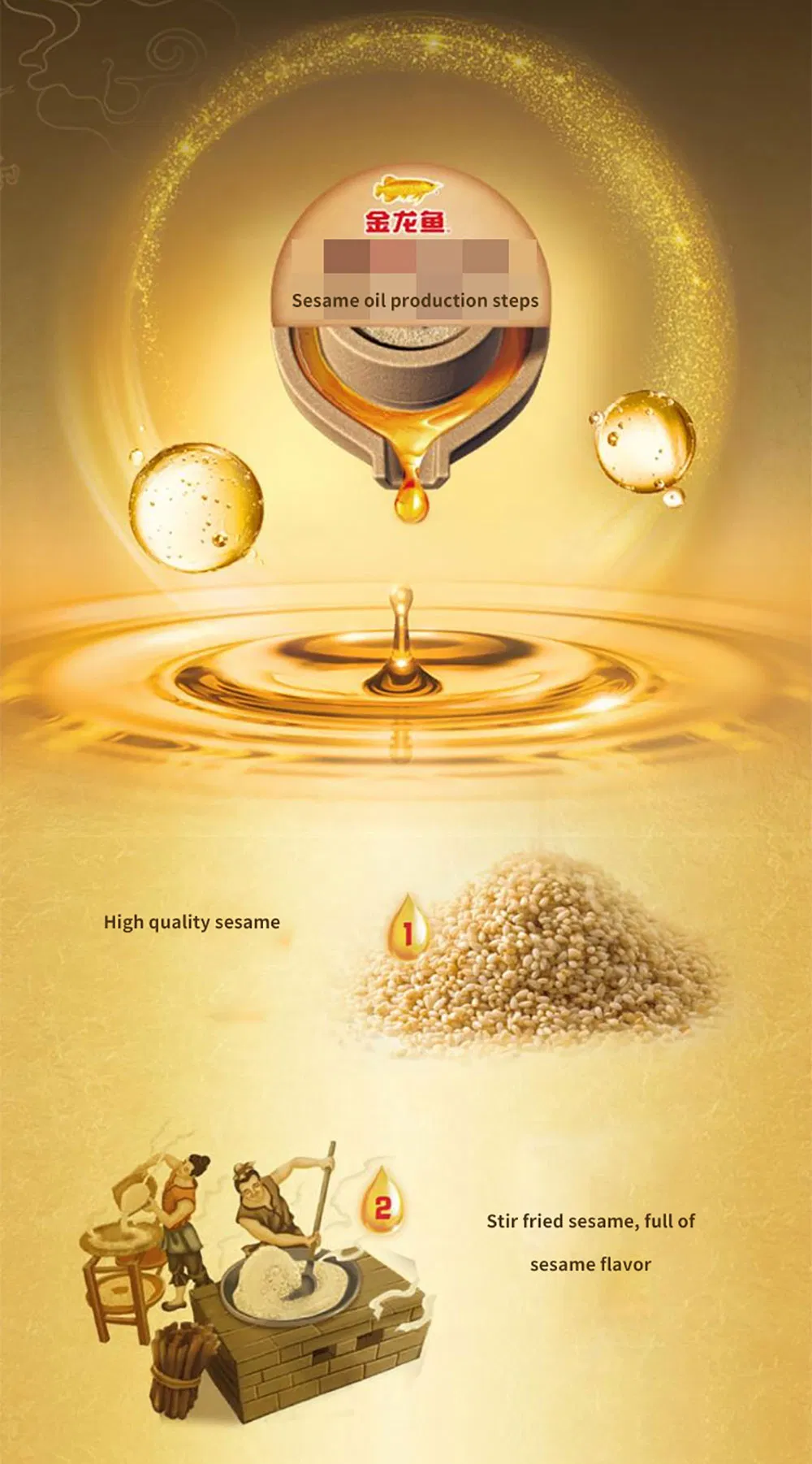 Halal No Additives 100% Pure Sesame Oil, Edible Oil, Vegetable Oil