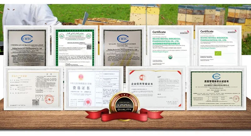 Beehall Organic Food Manufacturer HACCP GMP Raw Royal Jelly Honey