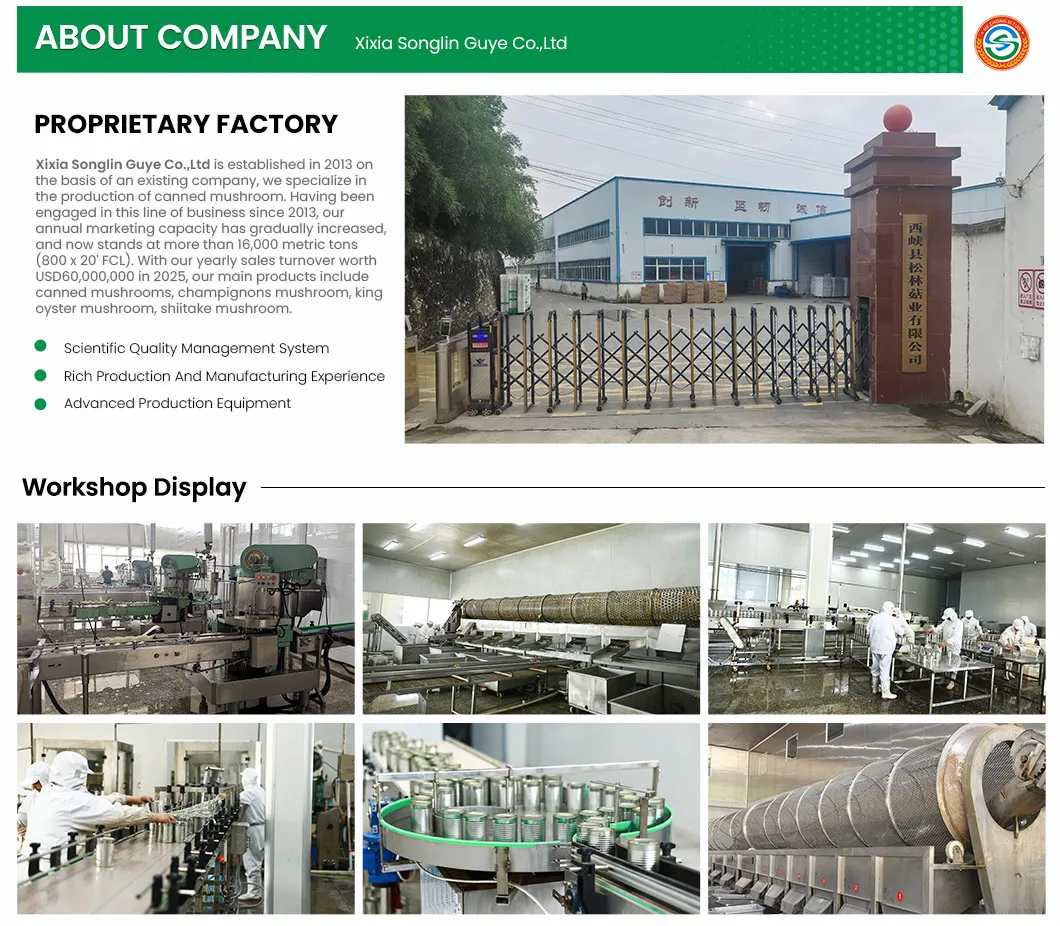 Eco-Friendly Standardized Steamed Canned Straw Mushroom for Fast Food Chains