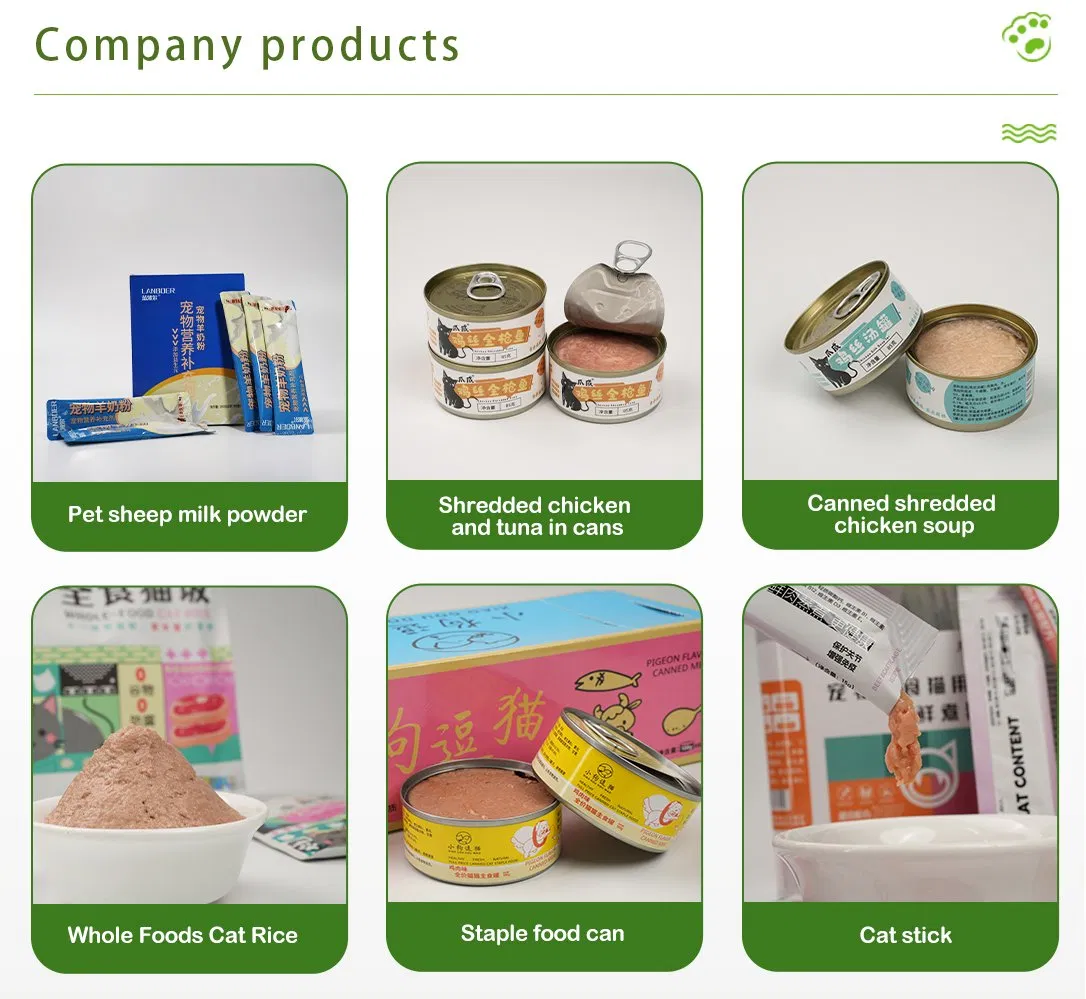Wholesale Custom Label Healthy Natural Organic Formula Chicken / Tuna / Beef / Cod / Duck / Sea Snack / Fish Broth Sea Canned Pet/Cat Wet Food